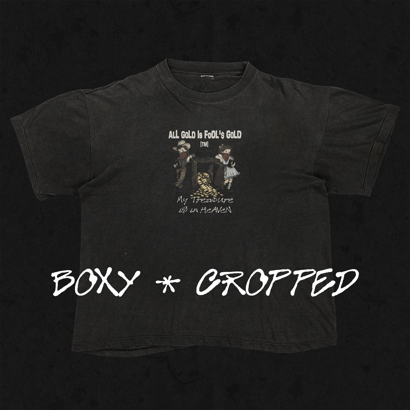 Boxy Cropped 2.0 | Fools Gold | Faded Black
