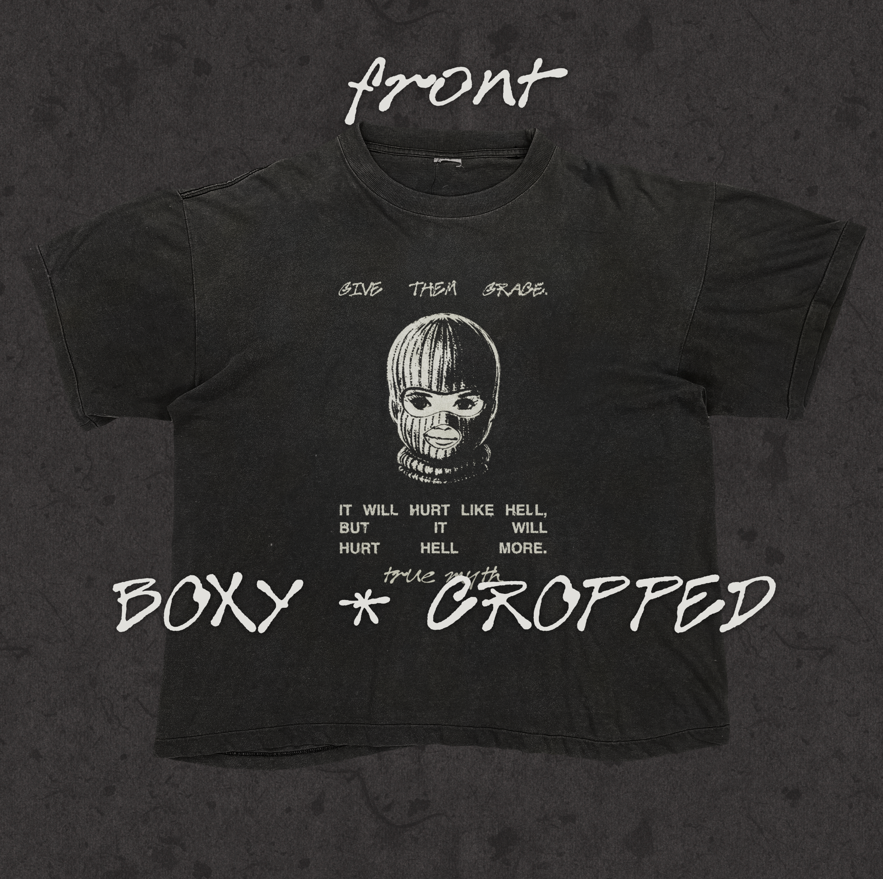 Boxy Cropped 2.0 | Give Them Grace | Retro Wash Black