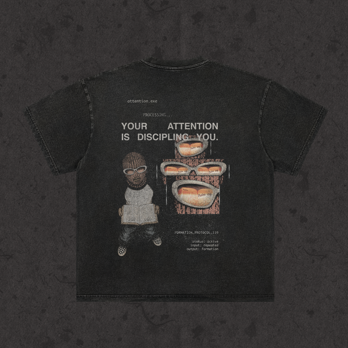 2XL & UP | Locked In-Orange | Retro Wash Black