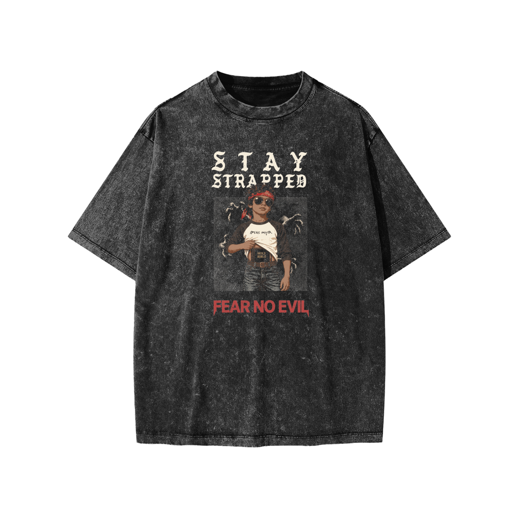 Stay Strapped-Fear No Evil kids tee, black, photo 3