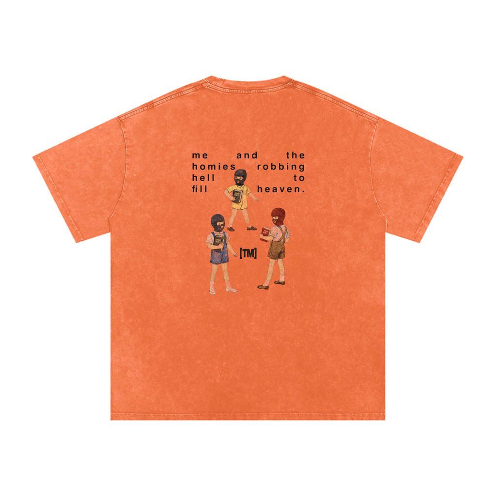 Faded Relax Fit Tee | Robbing Hell | Jailbird Orange