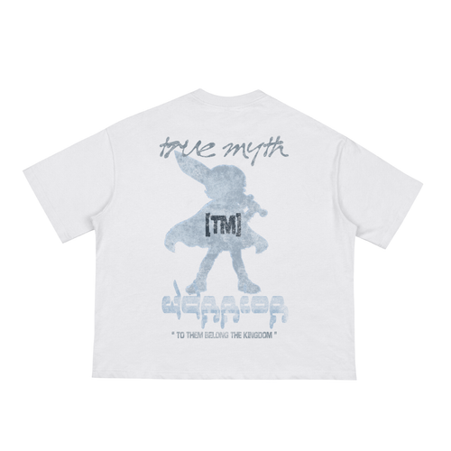 Boxy Cropped Tee (White) | Warrior Girl