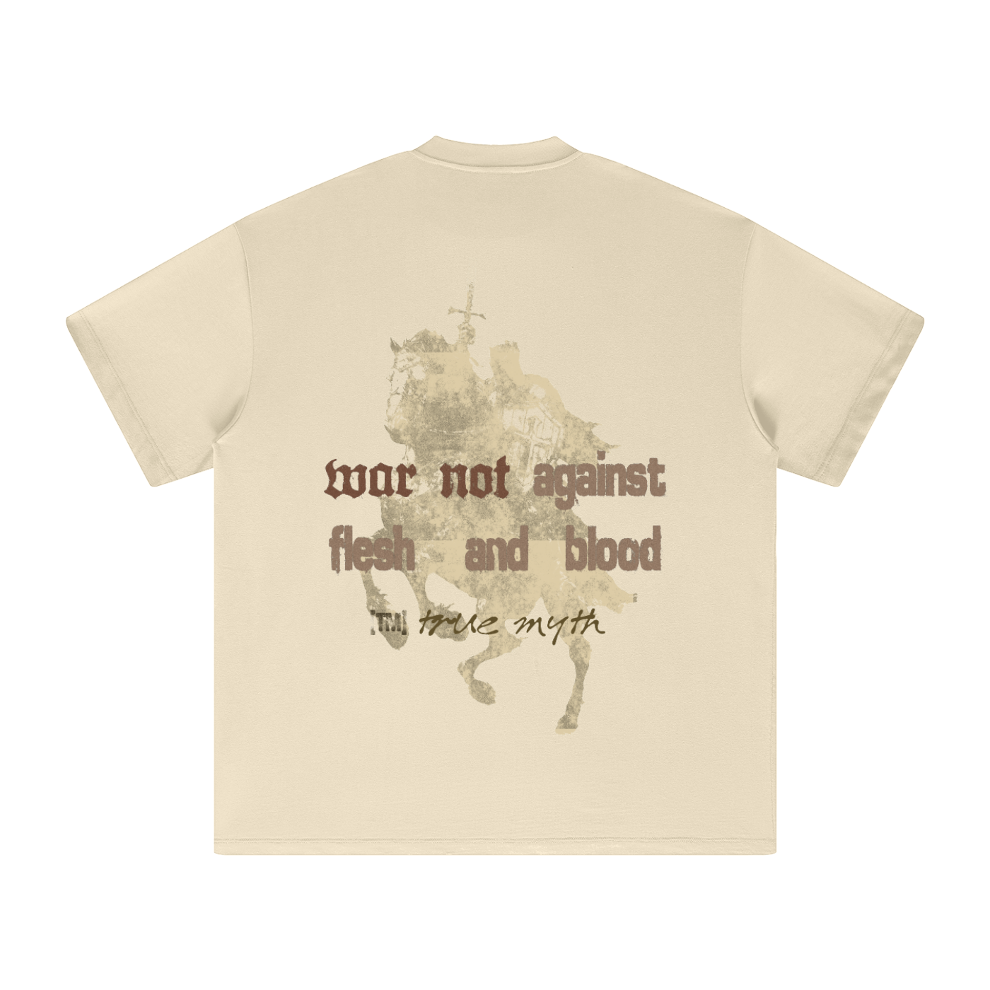 True Heavyweight T-Shirt (Cream)| Warrior V | War Not Against Flesh And Blood