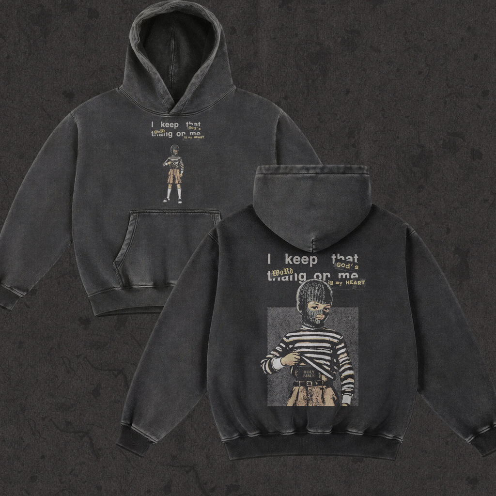 Oversized Retro Washed Hoodie | Concealed Carry | Retro Black
