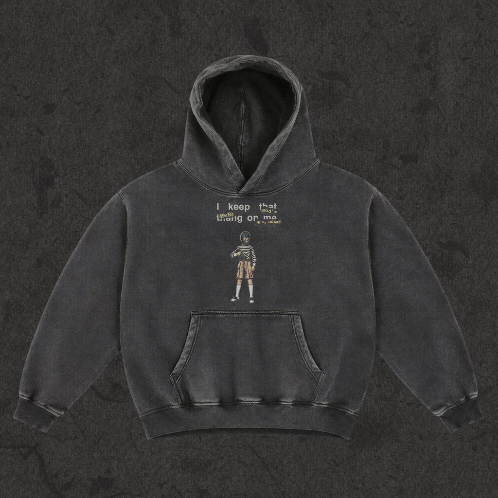 Oversized Retro Washed Hoodie | Concealed Carry | Retro Black