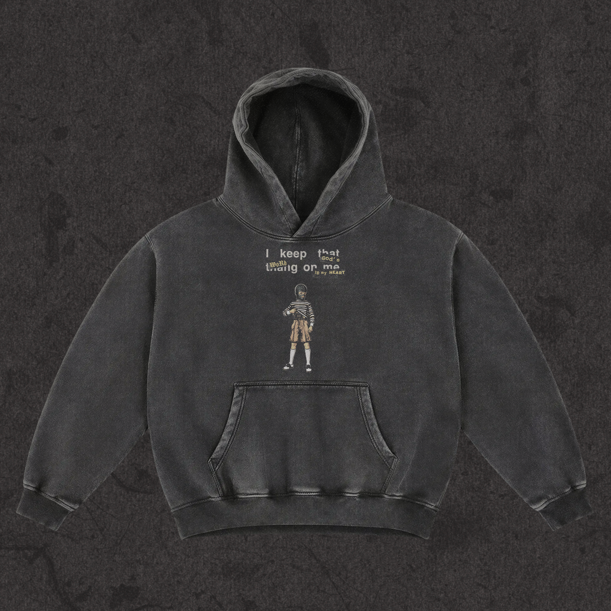 Oversized Retro Washed Hoodie | Concealed Carry | Retro Black