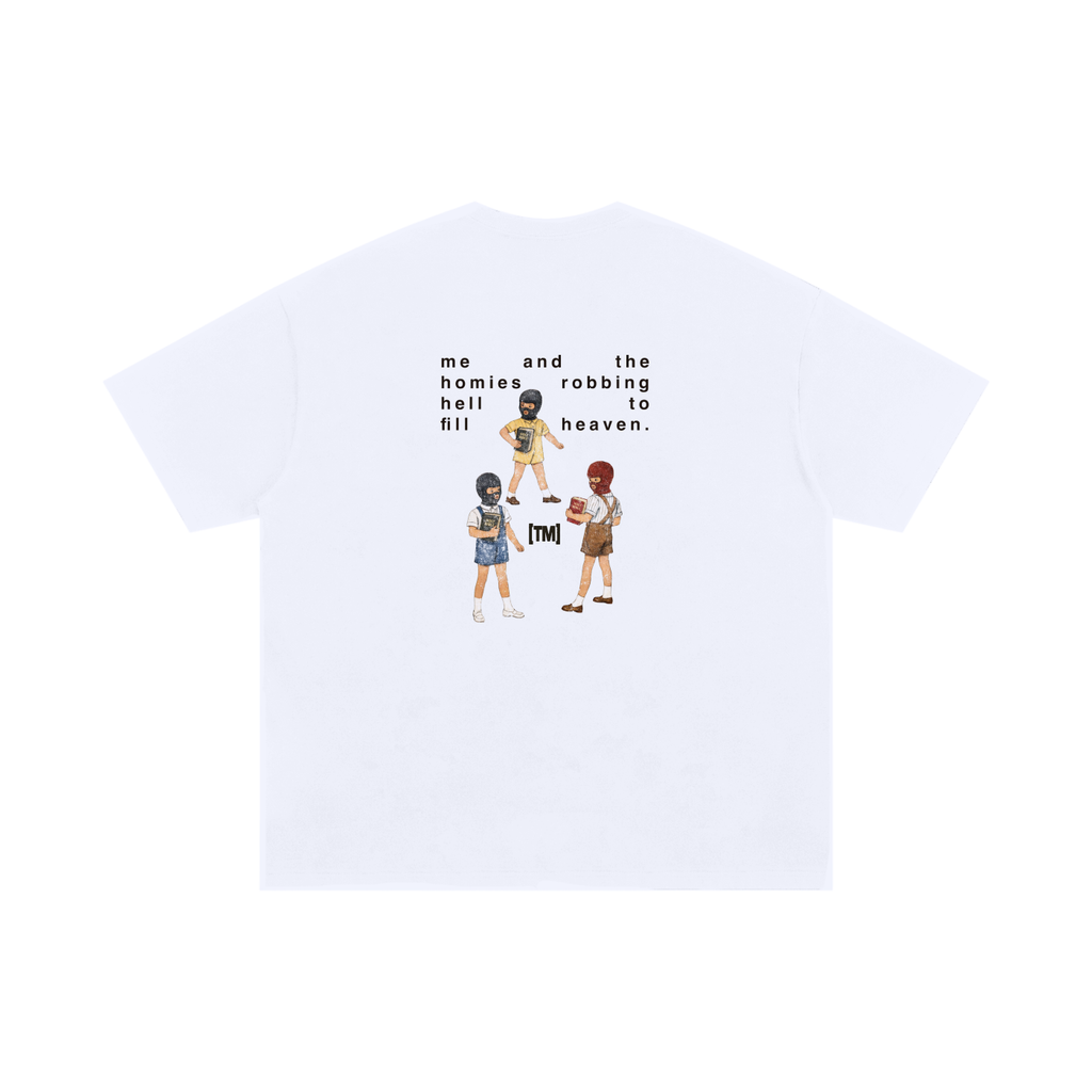 2XL & UP | Retro Wash Tee | Robbing Hell | White