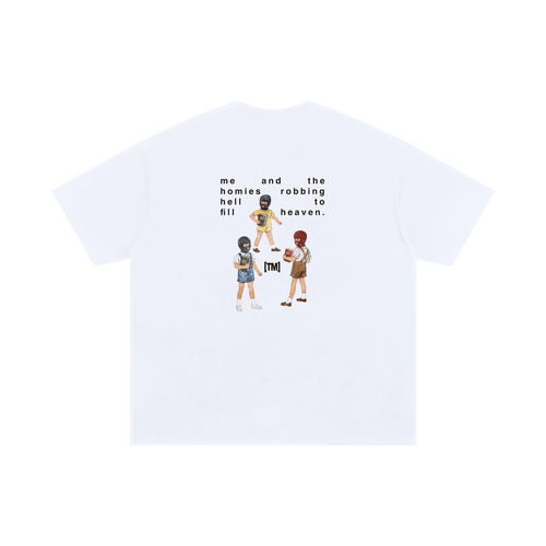 2XL & UP | Retro Wash Tee | Robbing Hell | White