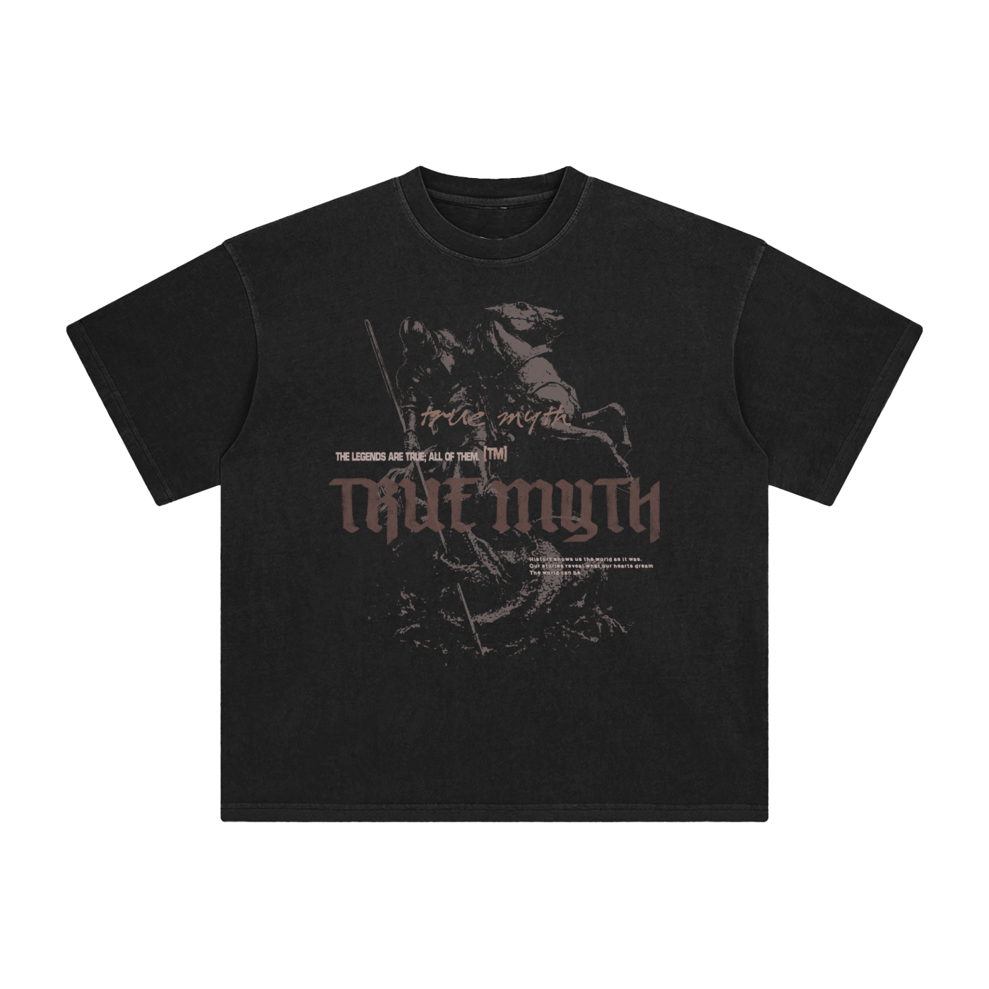 Oversized Retro Wash Tee (Retro-Faded Black) | St. George and the Dragon