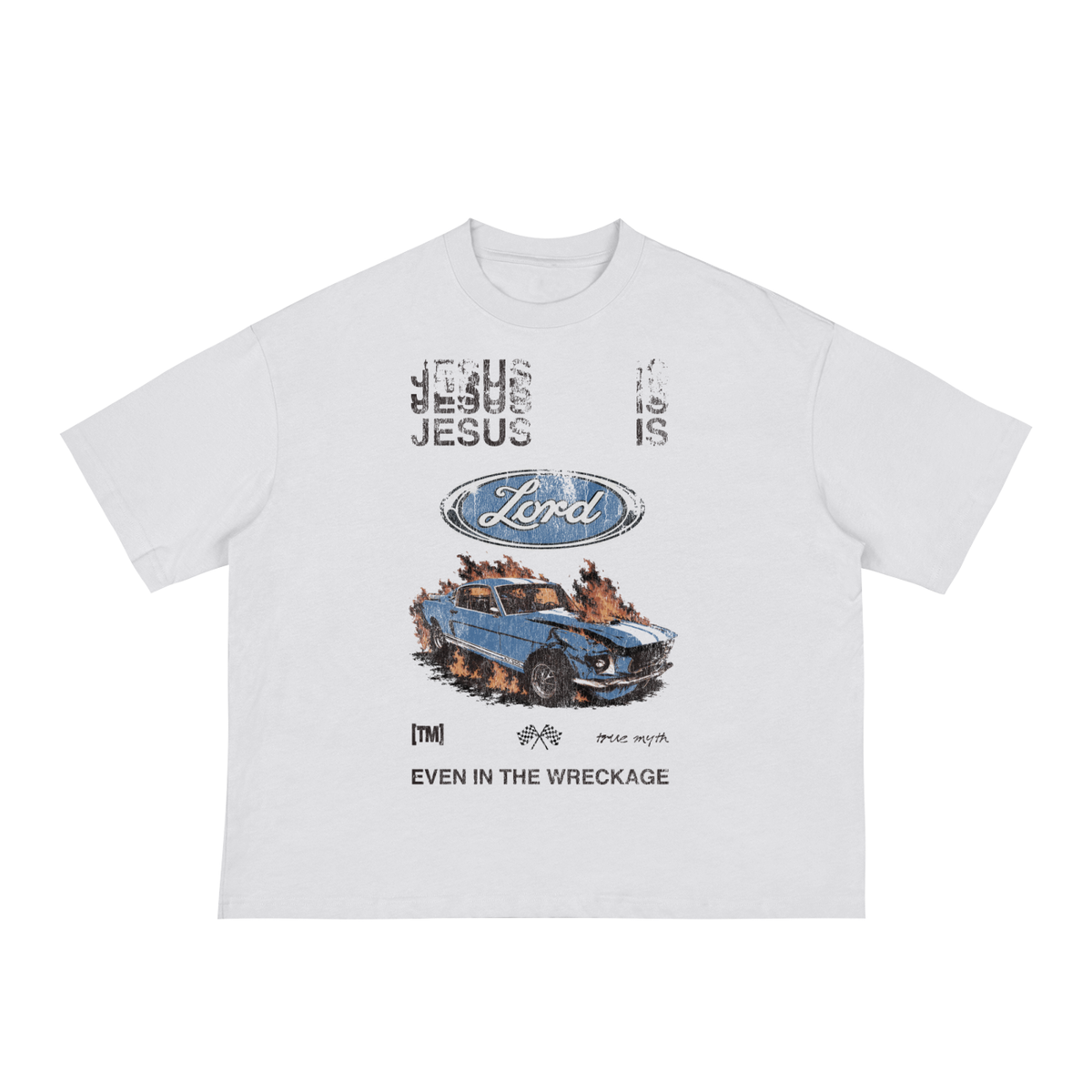 Boxy Cropped 1.0 | Jesus is Lord Even In The Wreckage  | White