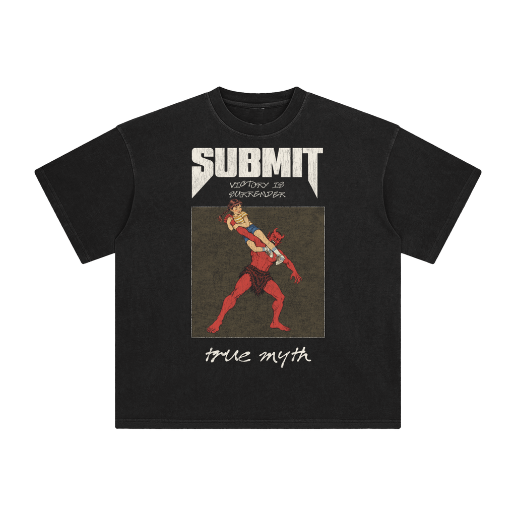 Submit-Victory Is Surrender retro wash tee, retro wash black, photo 3