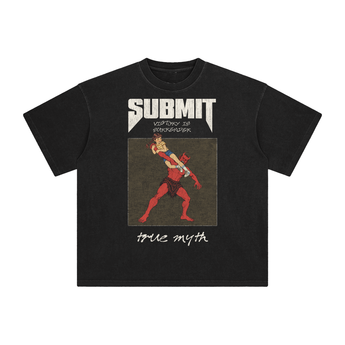 Submit-Victory Is Surrender retro wash tee, retro wash black, photo 3