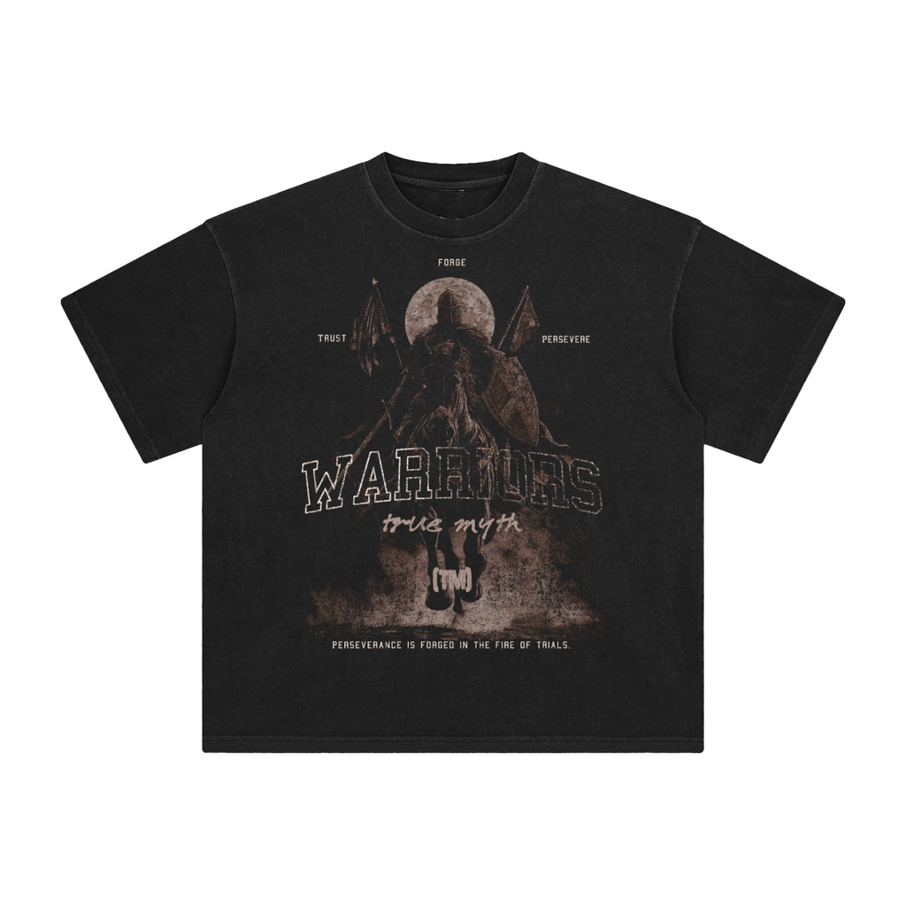 Oversized Retro Wash Tee (Retro-Faded Black) | The Knight of Trials