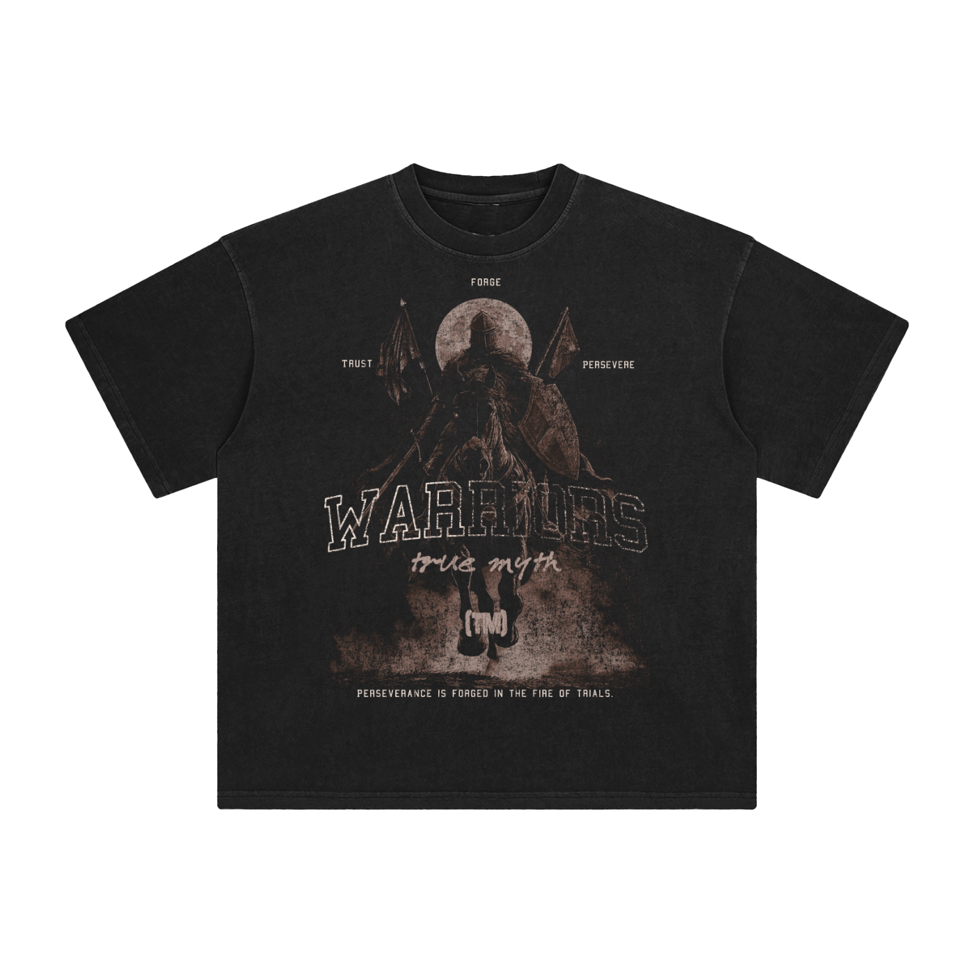 Oversized Retro Wash Tee (Retro-Faded Black) | The Knight of Trials