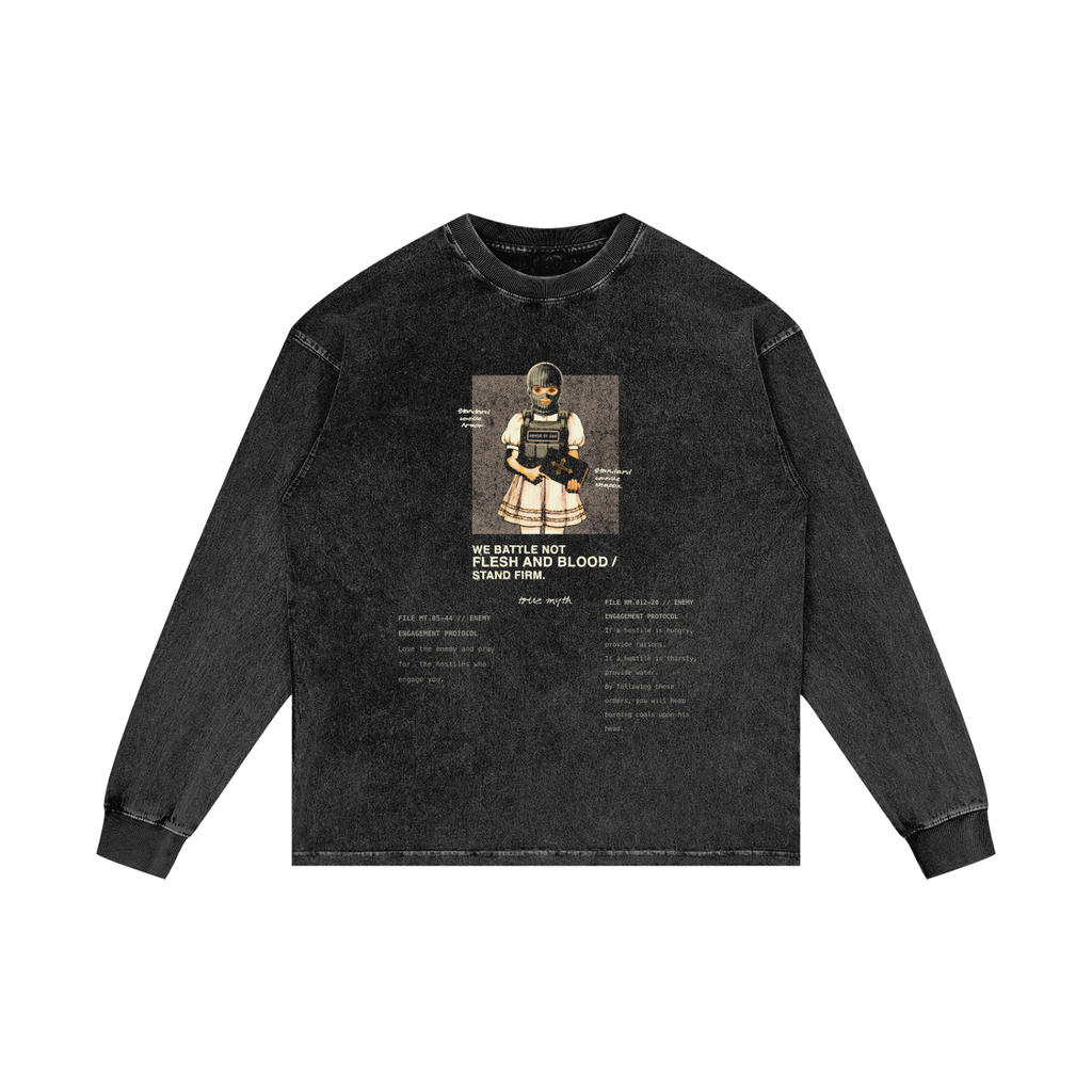 Rules of Engagement retro wash long sleeve, retro wash black, photo 3