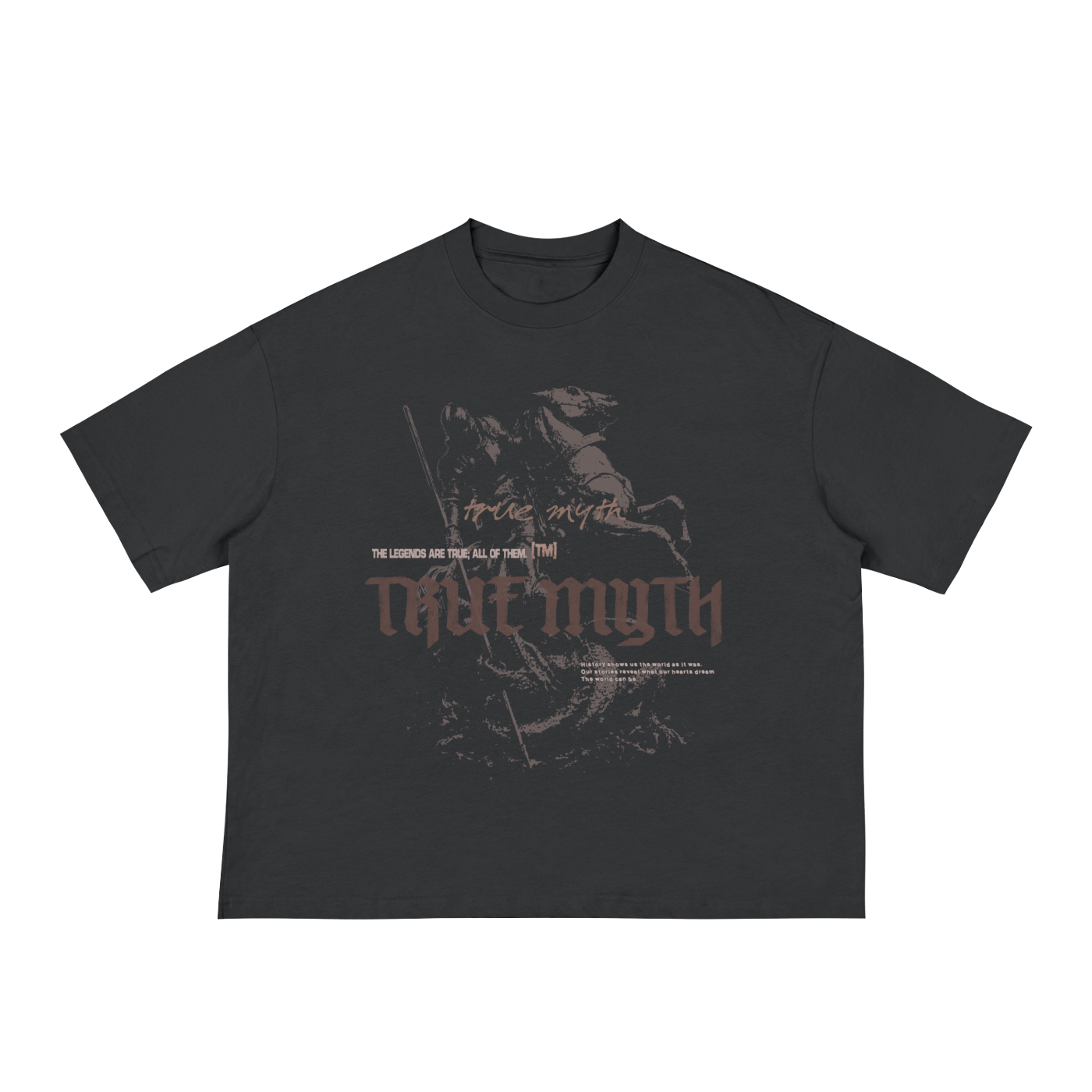 Boxy Cropped Tee (Black) | St. George and the Dragon