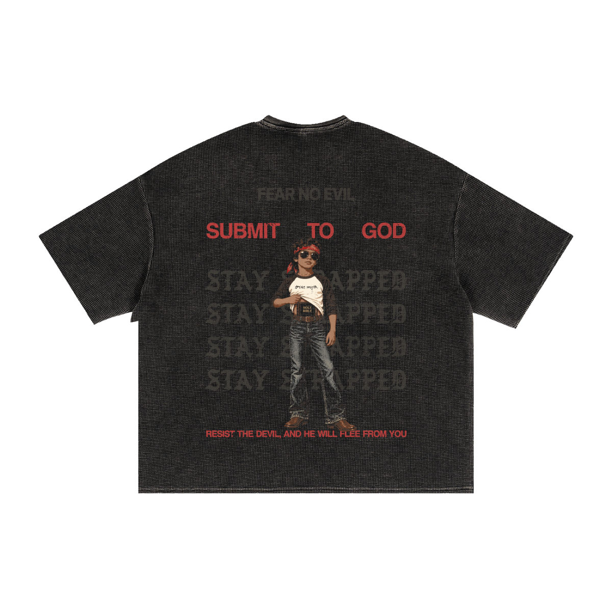 Textured Waffle Washed Boxy T-Shirt