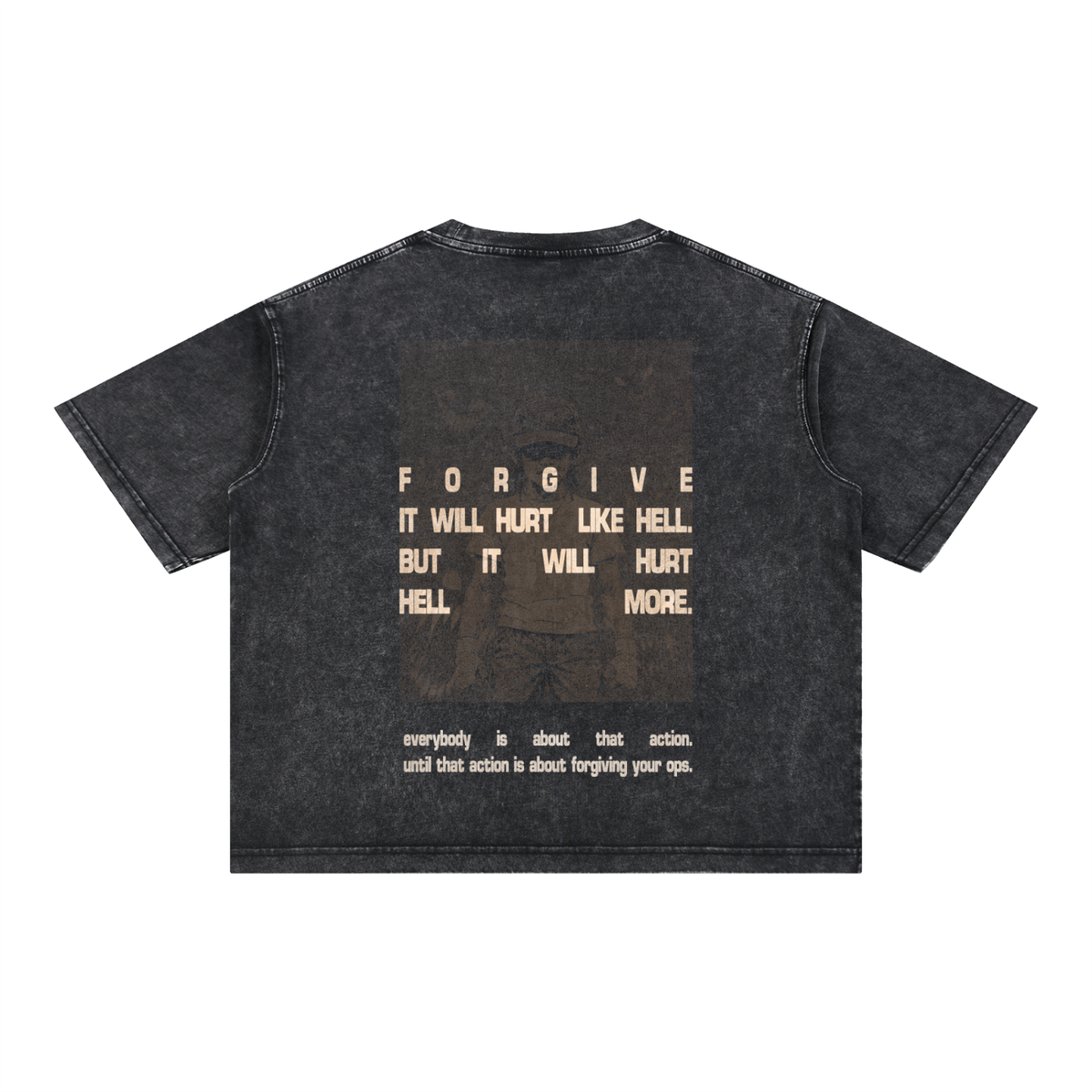Run The Fade boxy cropped tee, stone wash black, photo 4