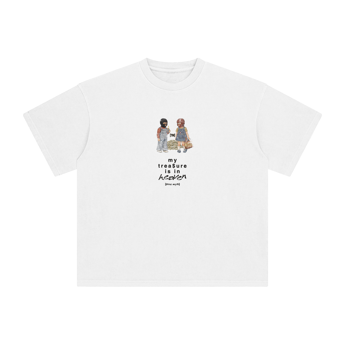 Retro Wash Loose Fit Tee | My Treasure Is In Heaven | White