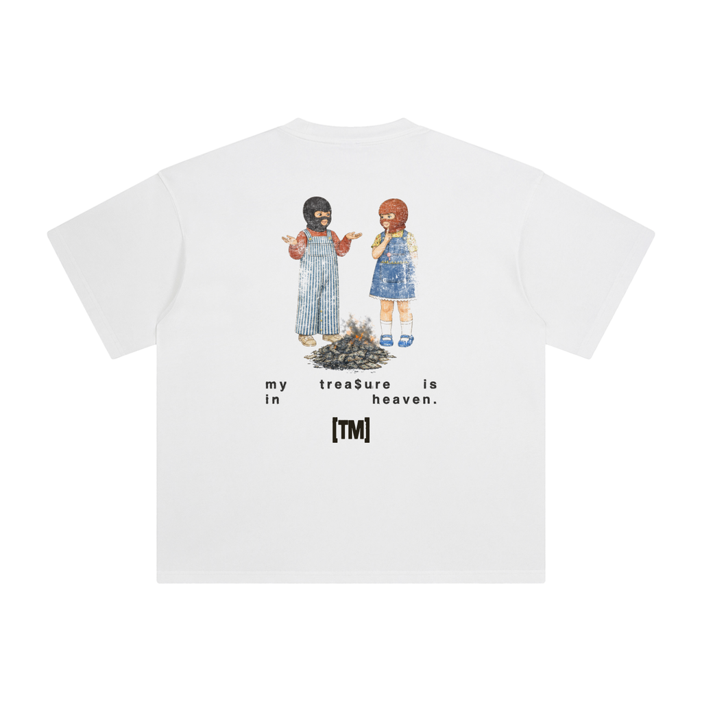 Retro Wash Loose Fit Tee | My Treasure Is In Heaven | White