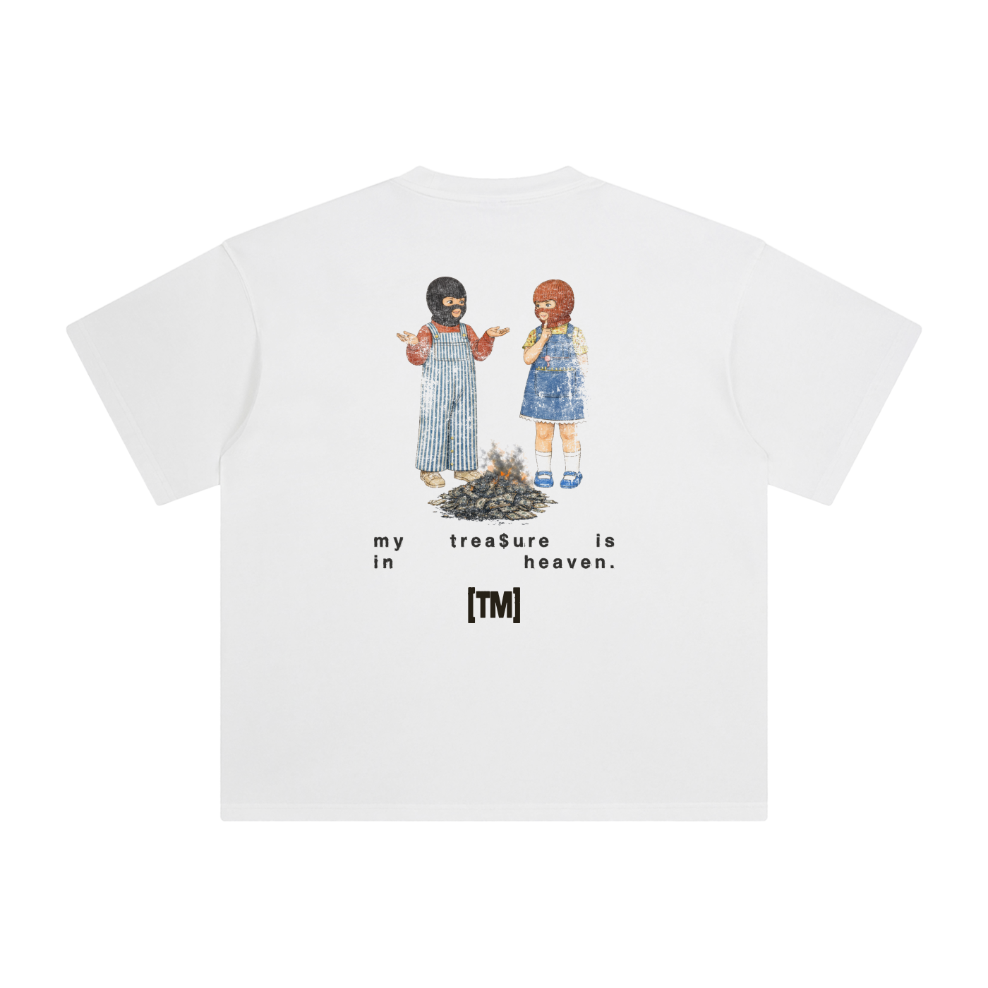 Retro Wash Loose Fit Tee | My Treasure Is In Heaven | White