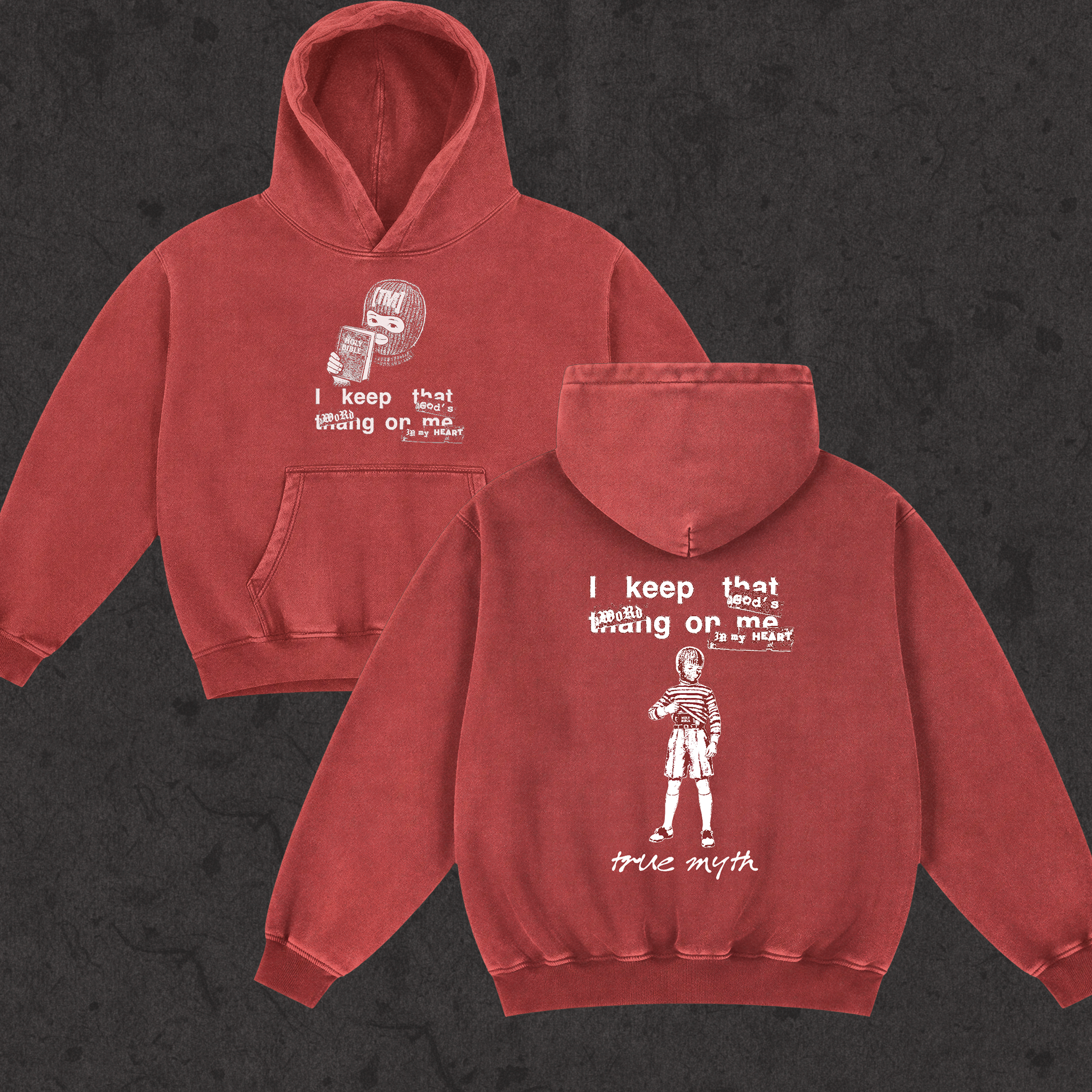 Faded Wash Oversize Hoodie | RGB Concealed Carry | Faded Wash Red