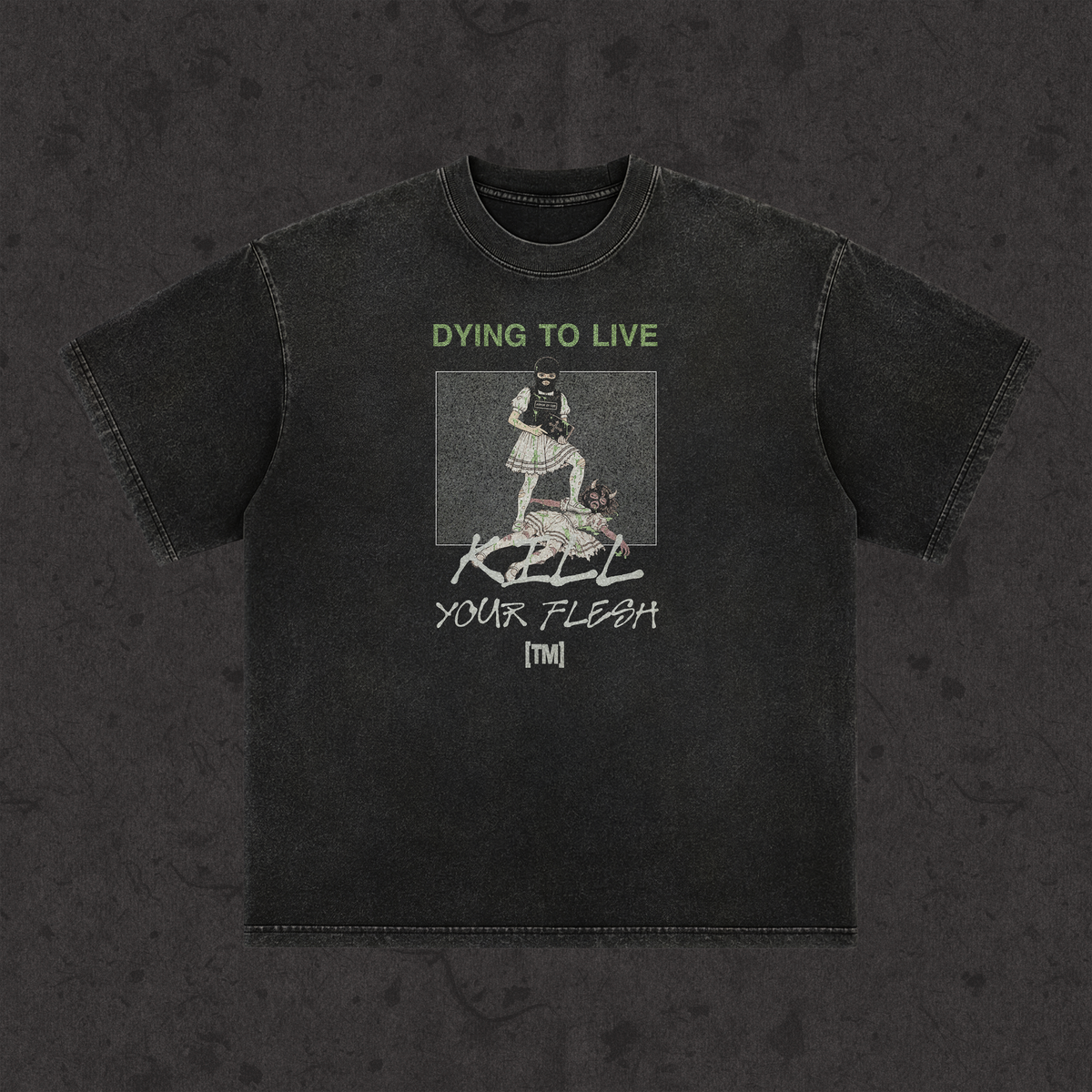 Retro Wash Loose Fit | Fight Your Demons-Kill Your Flesh front