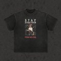 Retro Wash Loose Fit | Stay Strapped-Fear No Evil | Retro Wash Black