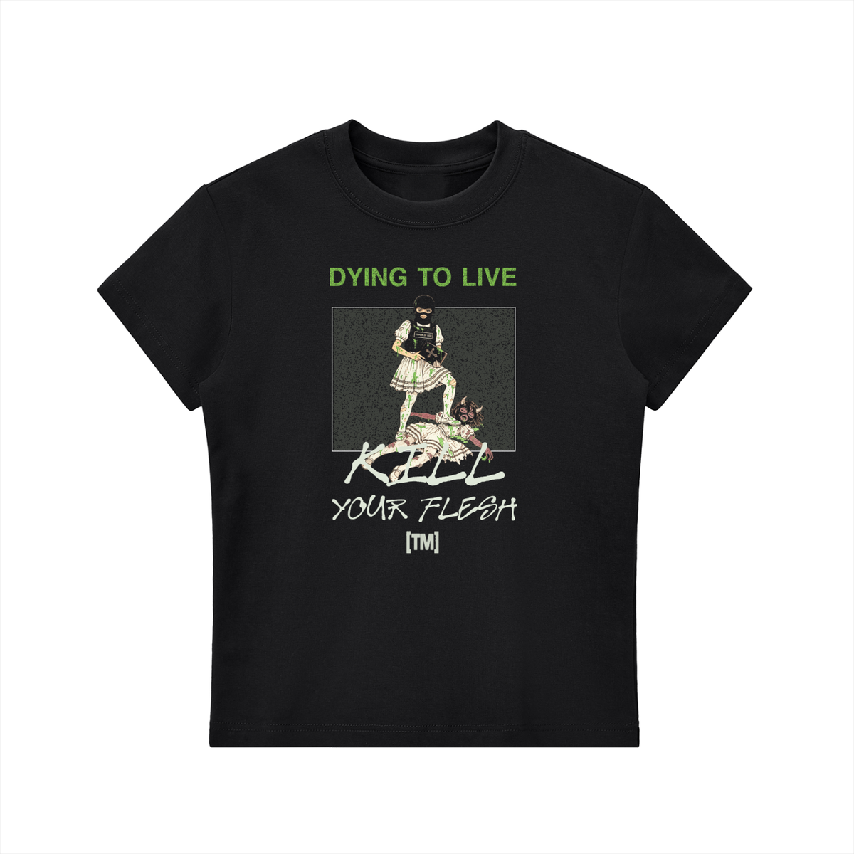 Fight Your Demons-Kill Your Flesh women's ultra slim tee, black, photo 3