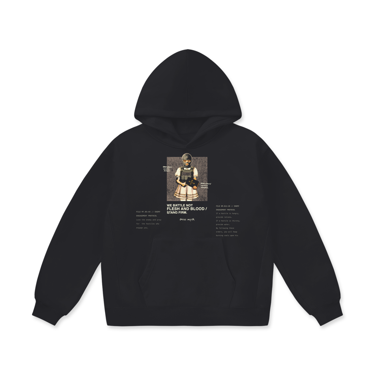 Rules of Engagement 2XL & up hoodie, black, photo 4