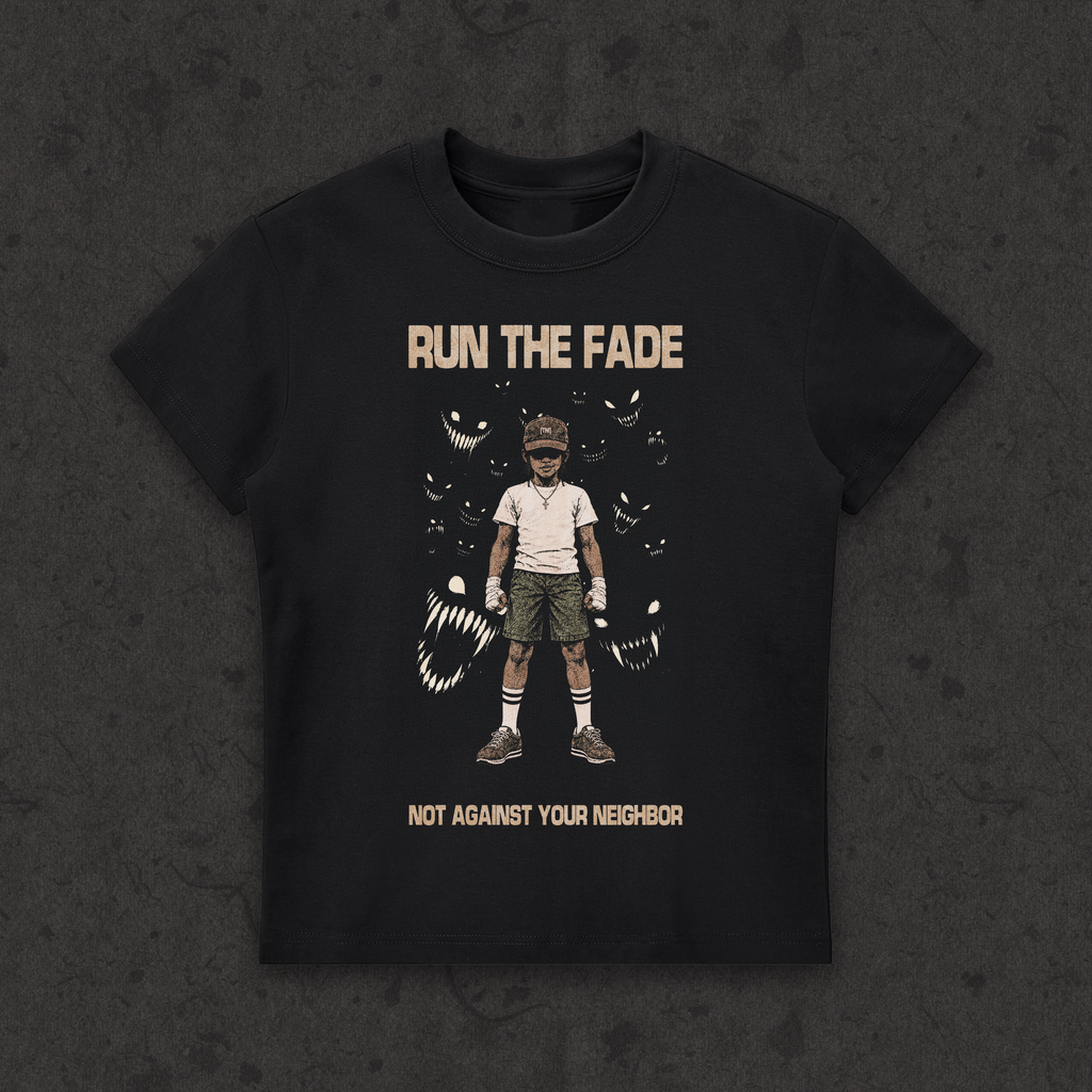Run The Fade ultra slim bodycon tee, front