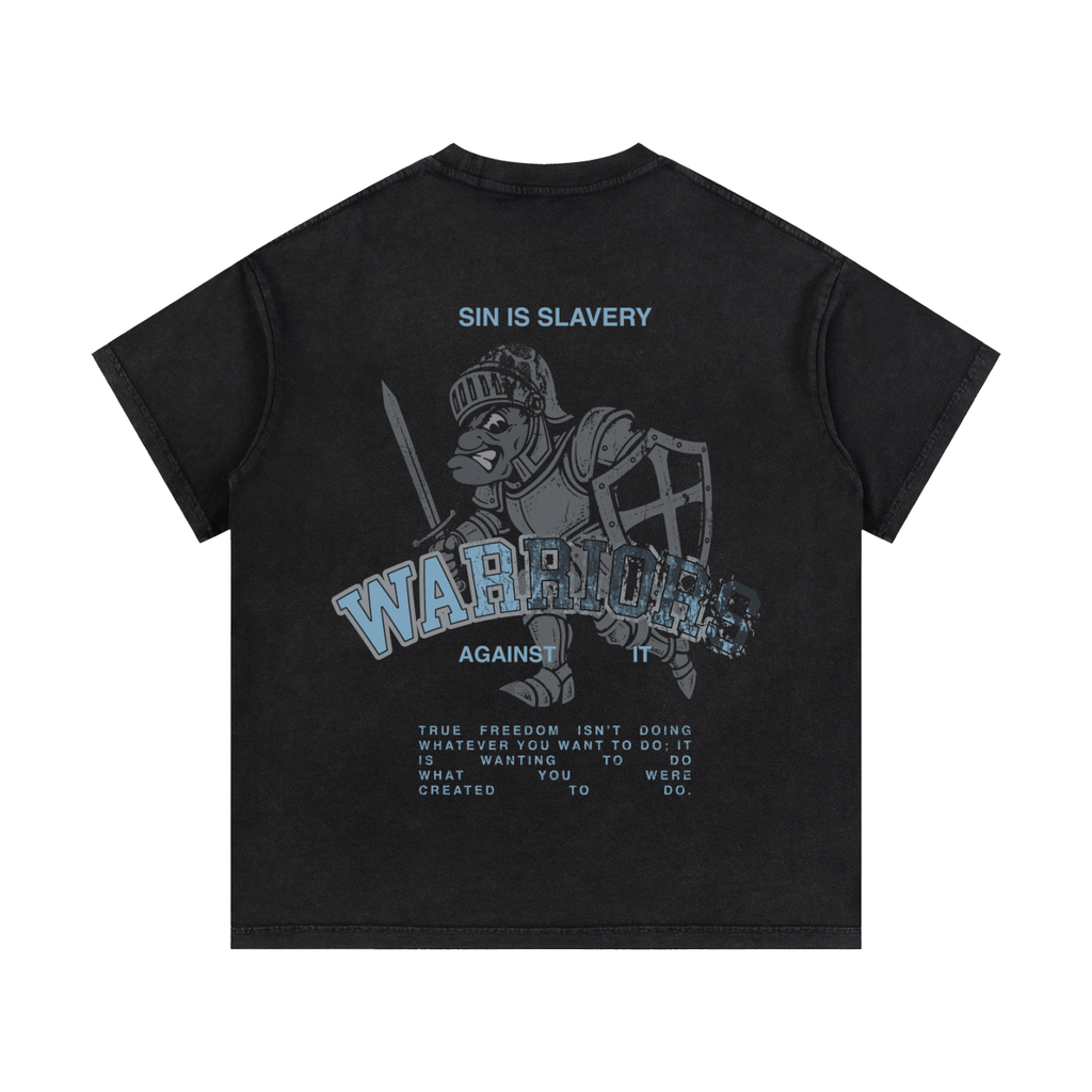 Vintage Wash Classic Fit | Knight Mascot | Up to 2XL | Retro Black or Beige