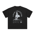 Retro Wash Loose Fit Tee | True Freedom Horse| White on Black