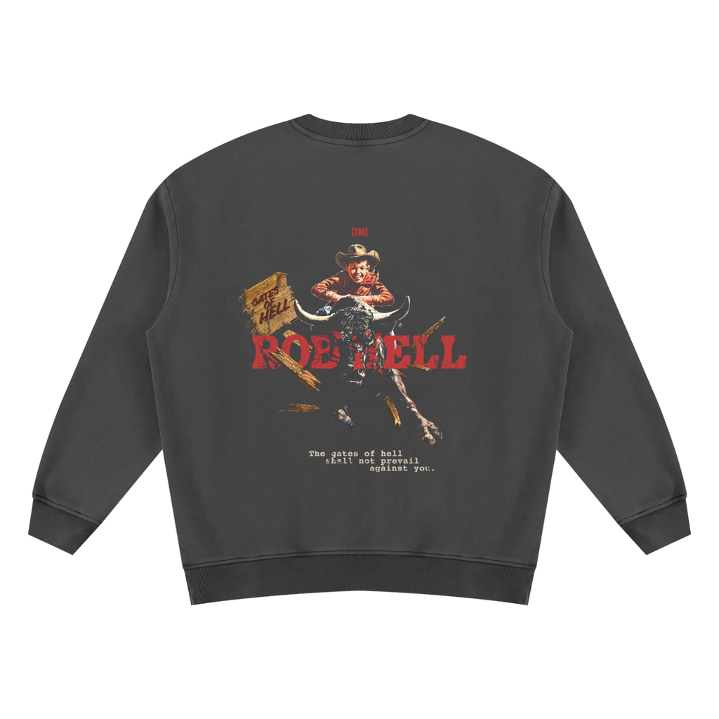 Rob Hell-The Gates of Hell Will Not Prevail sweatshirt, retro black, photo 4