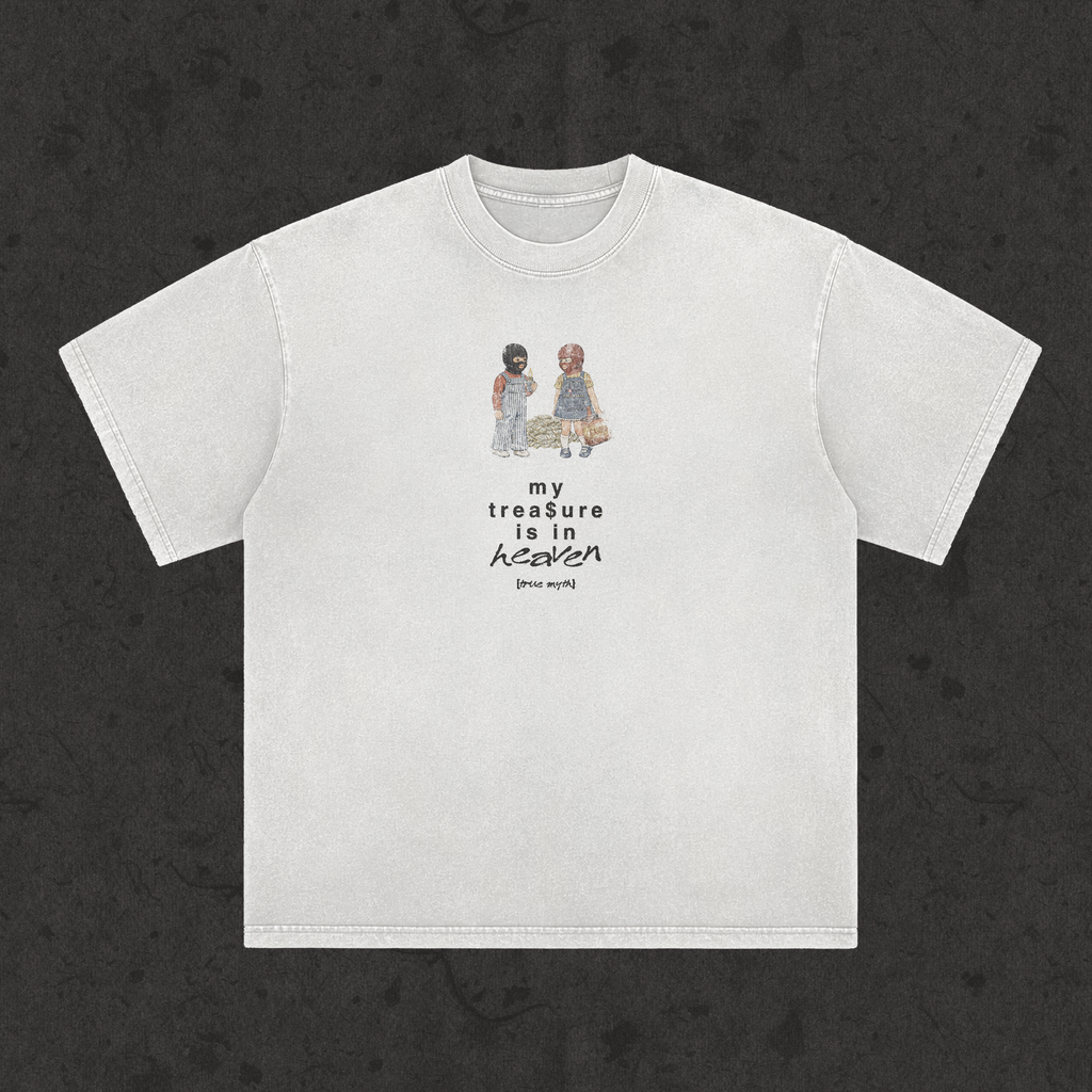 Retro Wash Loose Fit Tee | My Treasure Is In Heaven | White