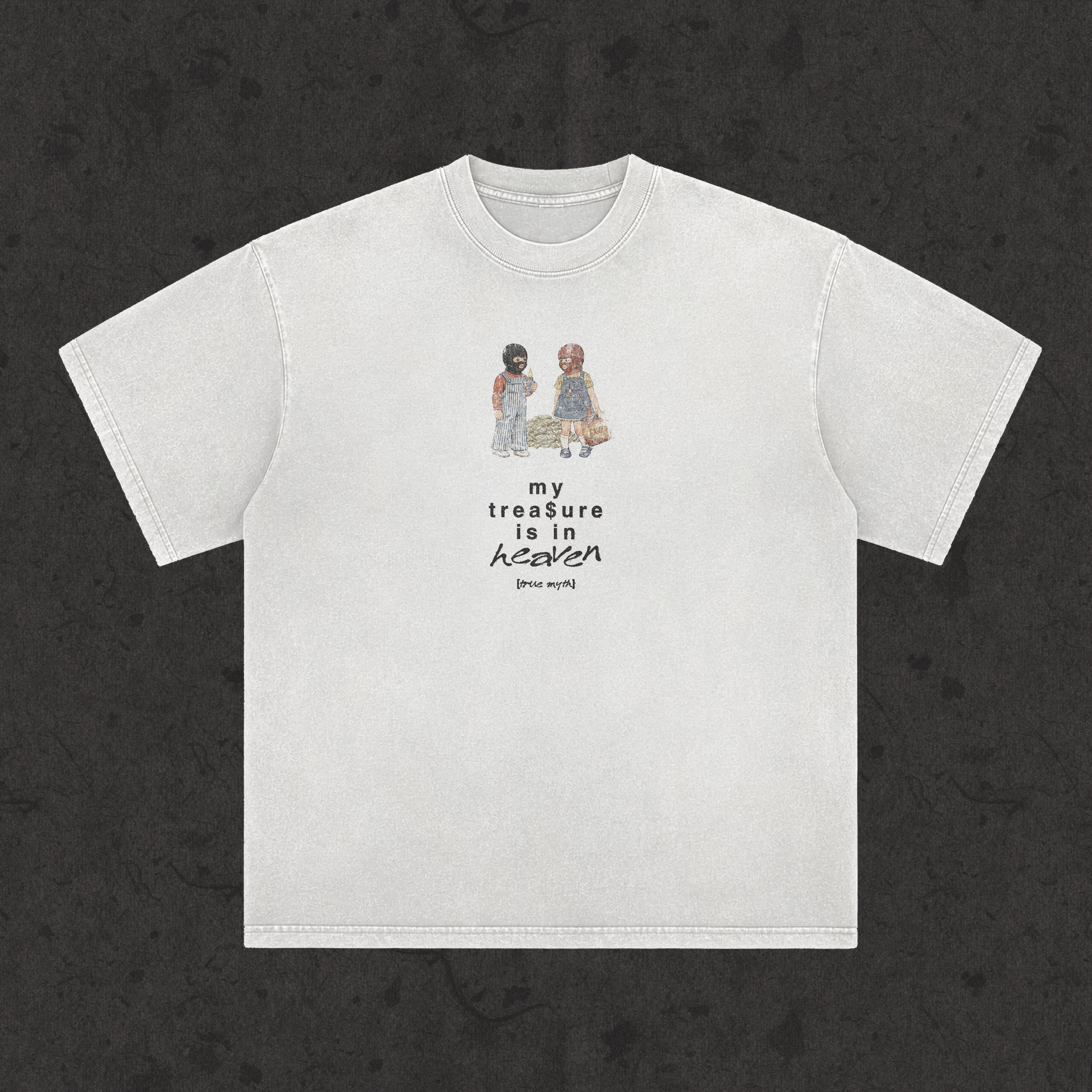 Retro Wash Loose Fit Tee | My Treasure Is In Heaven | White