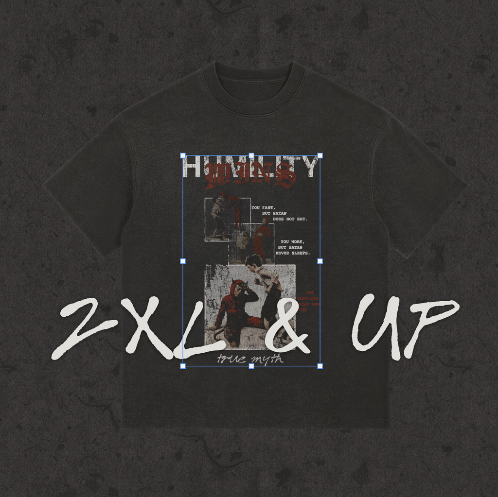 2XL & UP | Humility Wins | Retro Wash Black