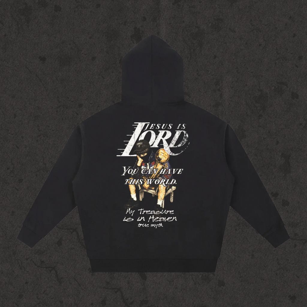 "Thin But Heavy" Oversized Hoodie| Jesus is Lord-Mamba Edition | Black