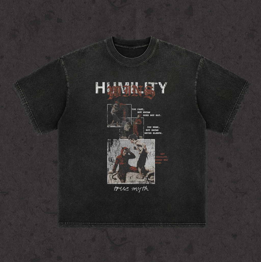 Retro Wash Loose Fit | Humility Wins | Retro Wash Black