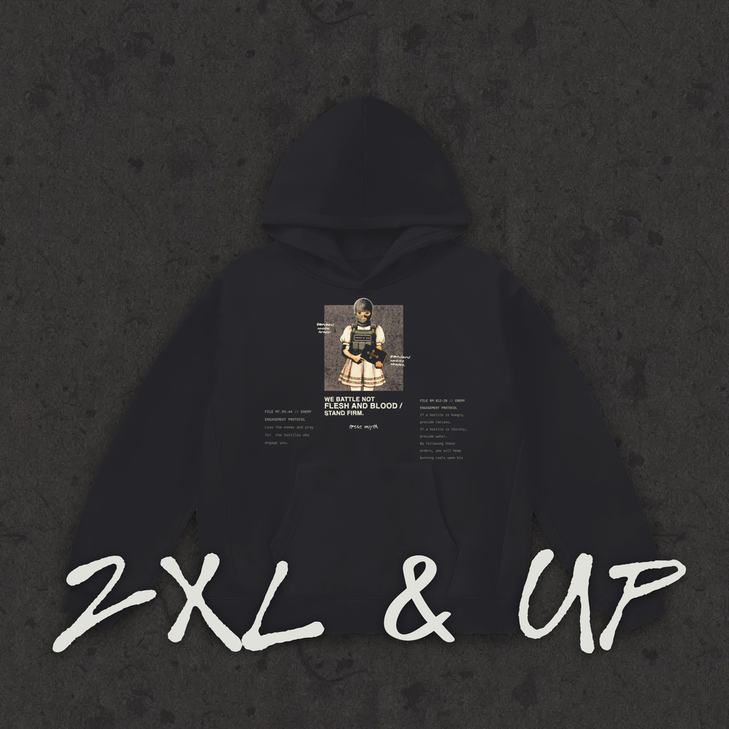 2XL & UP Oversized Fleeced Hoodie Rules of Engagement