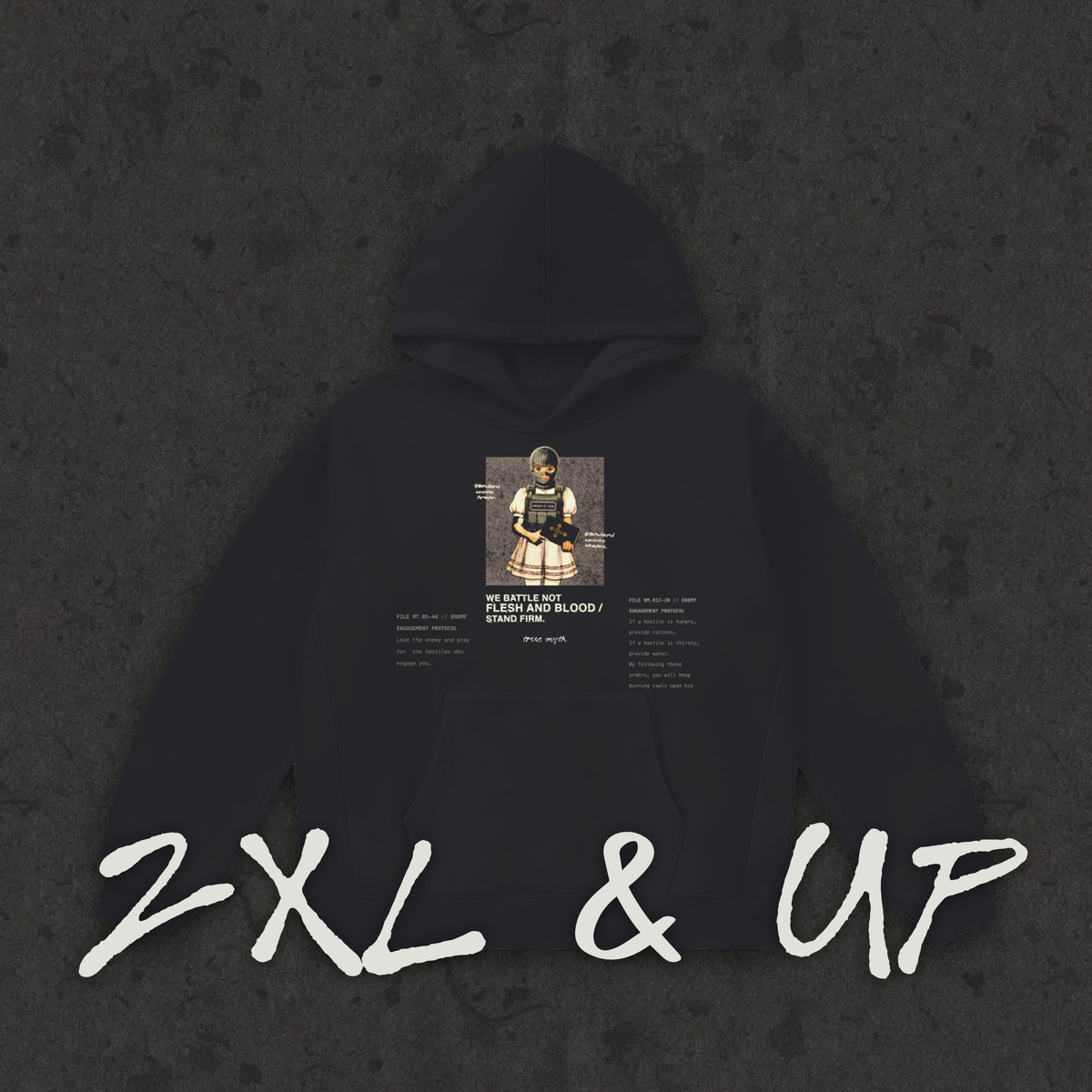 2XL & UP Oversized Fleeced Hoodie Rules of Engagement