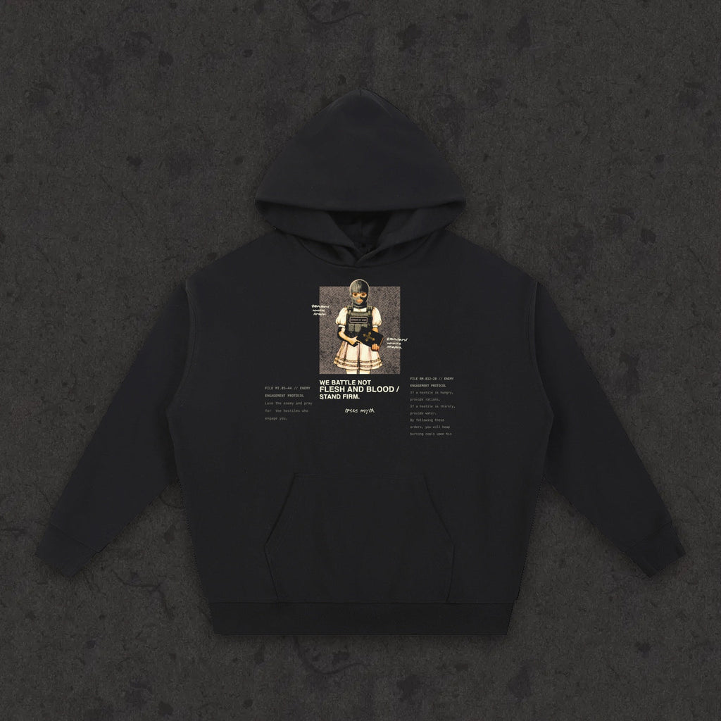 Essential Heavyweight Hoodie Rules of Engagement front