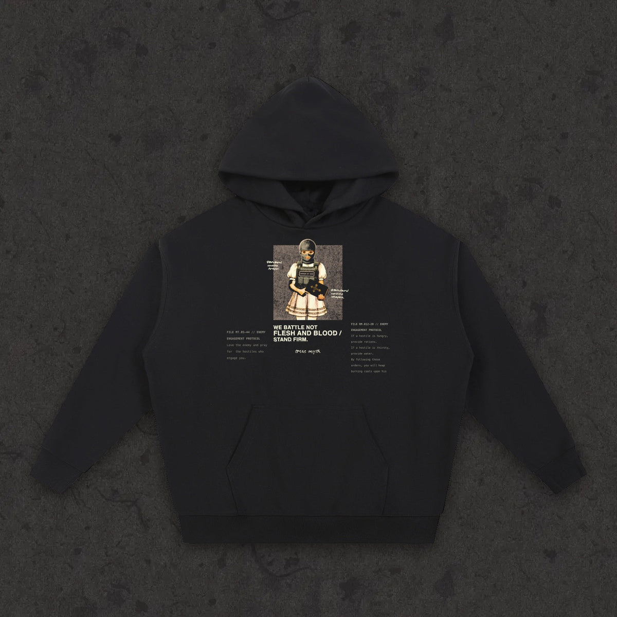 Essential Heavyweight Hoodie Rules of Engagement front