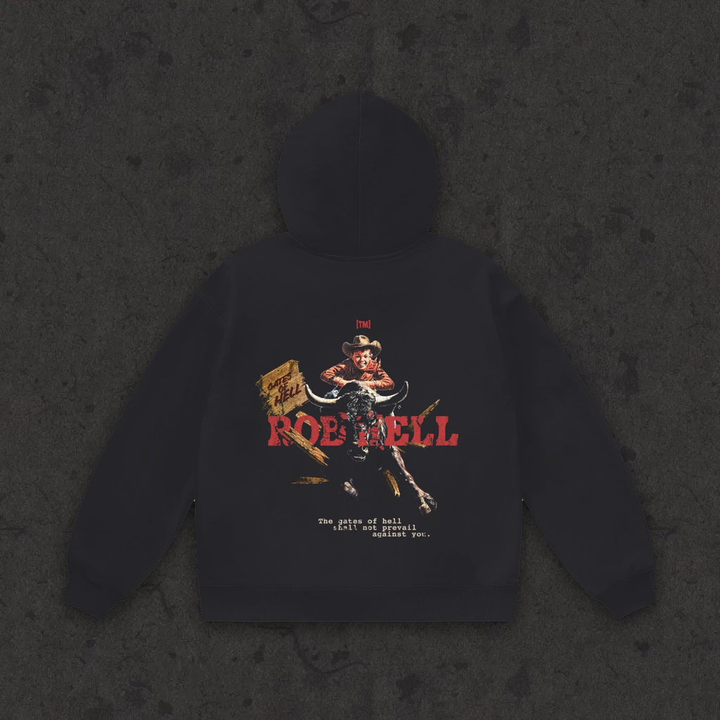 Oversize Heavyweight Fleece Hoodie The Gates of Hell Will Not Prevail back