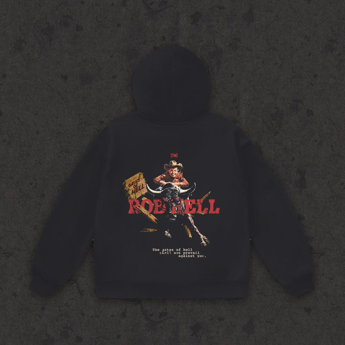 Oversize Heavyweight Fleece Hoodie The Gates of Hell Will Not Prevail back