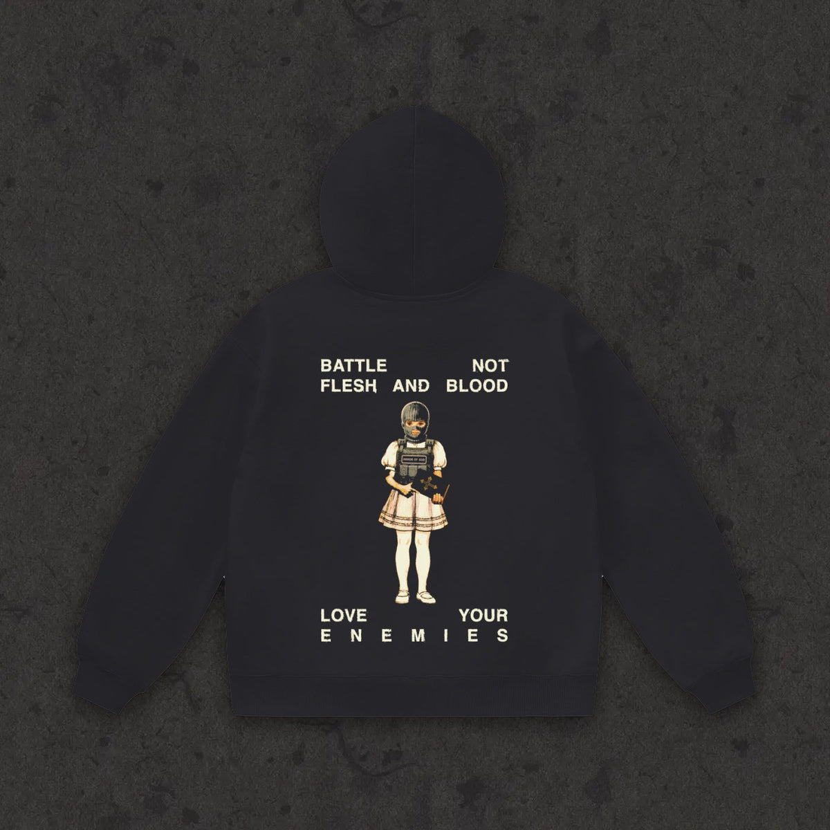 Oversize Heavyweight Fleece Hoodie Rules of Engagement back