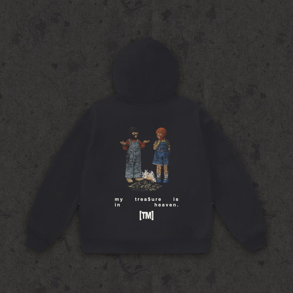 Oversize Heavyweight Fleece Hoodie My Treasure Is In Heaven back