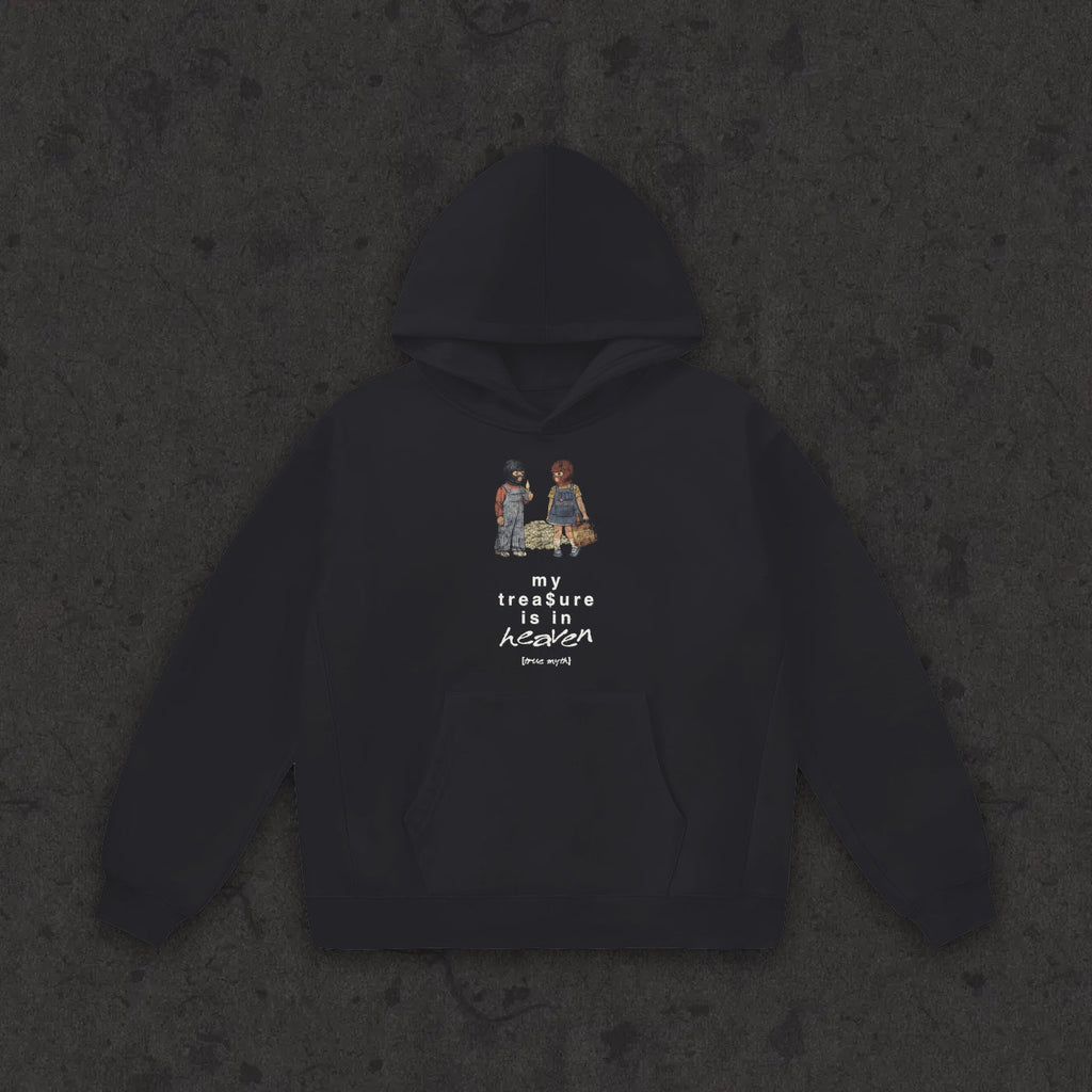 Oversize Heavyweight Fleece Hoodie My Treasure Is In Heaven front