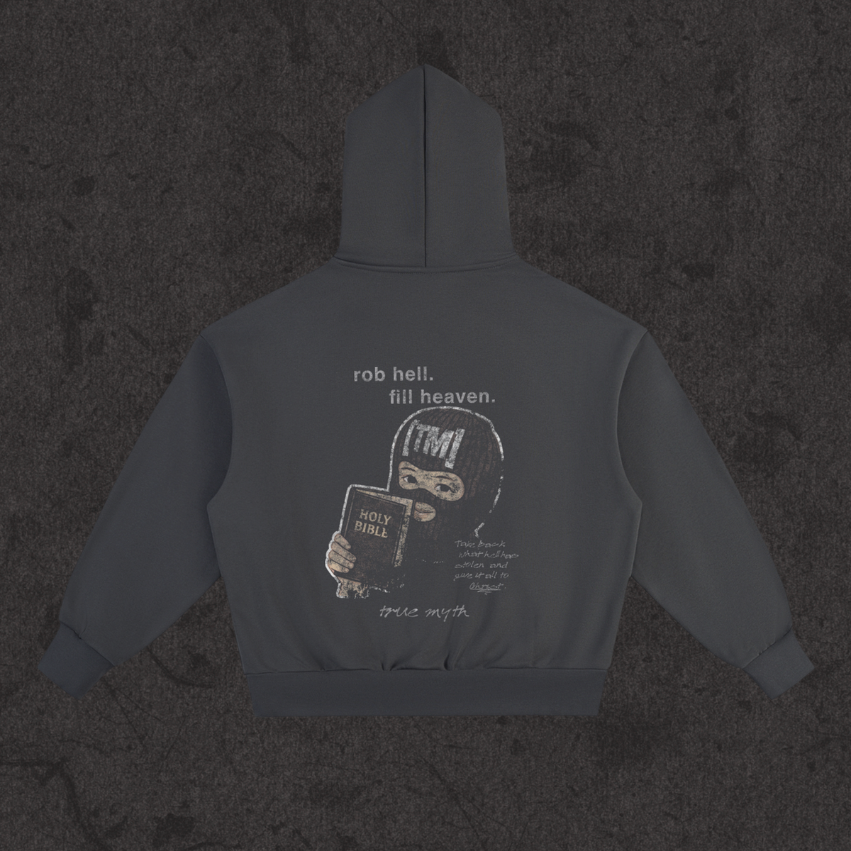 Robbing Hell To Fill Heaven 2XL & up hoodie, charcoal gray, photo 5