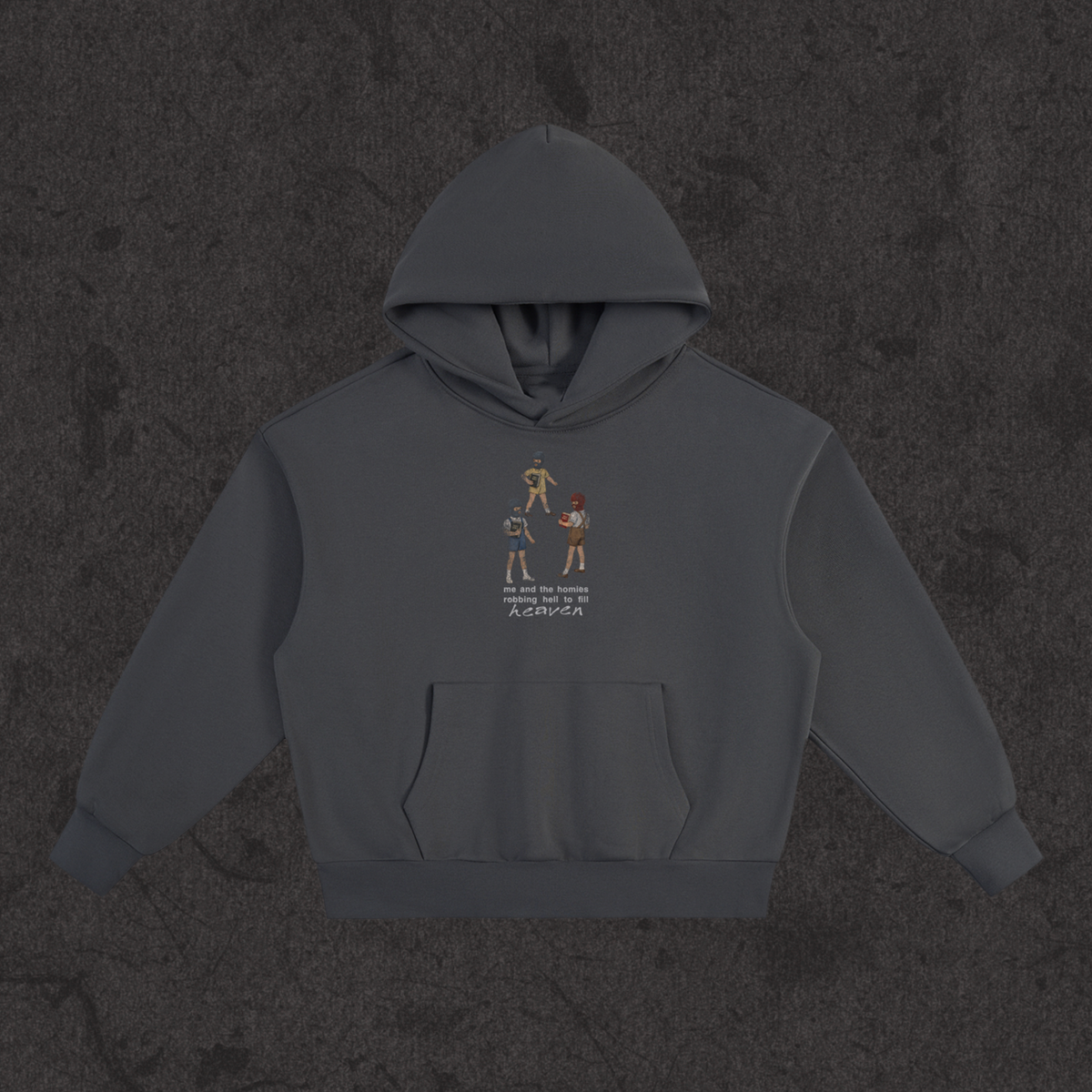 Robbing Hell To Fill Heaven 2XL & up hoodie, charcoal gray, photo 2